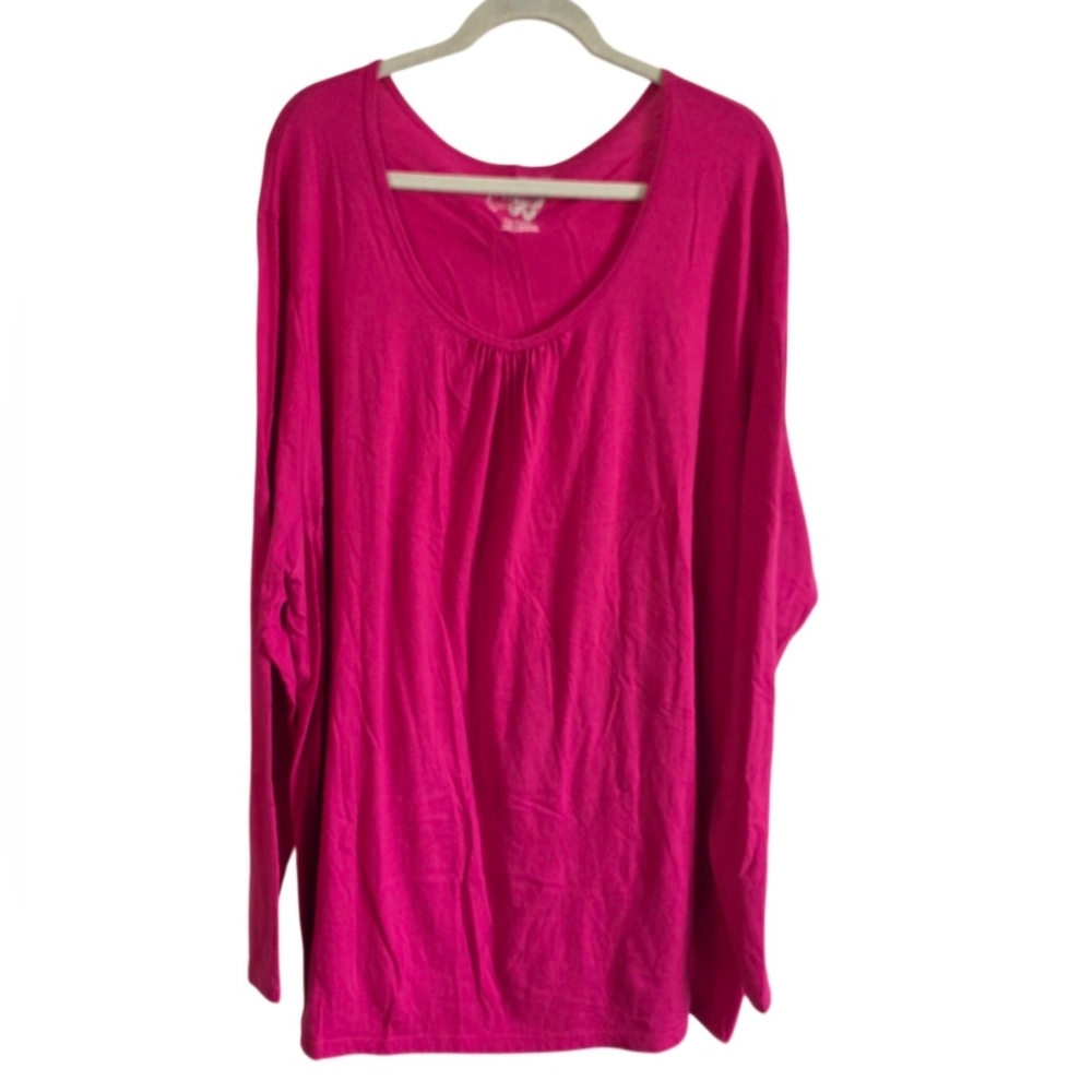 JMS Just My Size Women's Pink Long Sleeve Top Size 5X 30/32